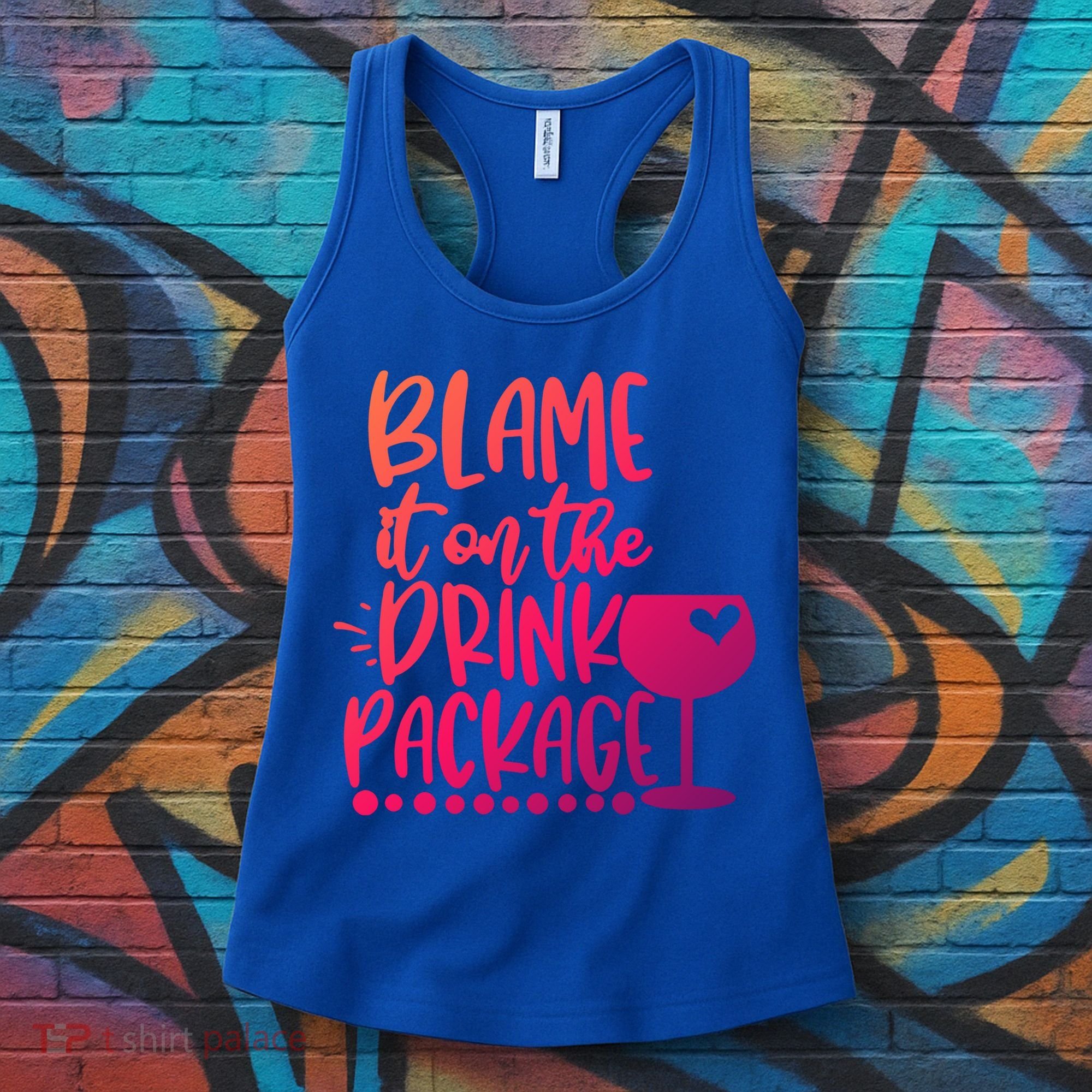 Blame It On The Package Cruise Alcohol Wine Lover Gift Women's Tank Top