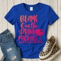 Blame It On The Package Cruise Alcohol Wine Lover Gift Women's T-Shirt thumb 3