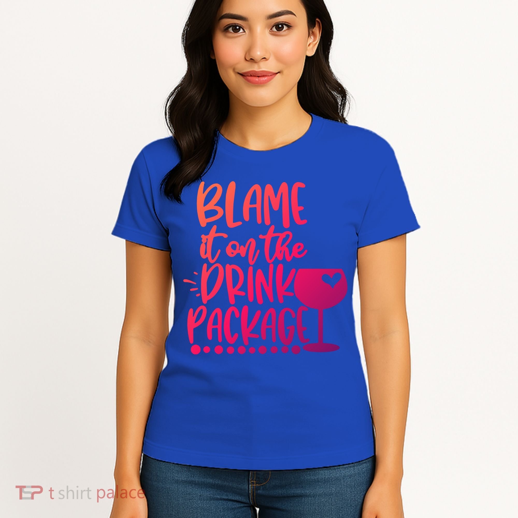 Blame It On The Package Cruise Alcohol Wine Lover Gift Women's T-Shirt