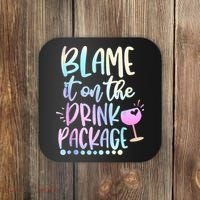 Blame It On The Drink Package Cruise Alcohol Wine Lover Coaster thumb 0