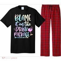 Blame It On The Drink Package Cruise Alcohol Wine Lover Pajama Set thumb 0