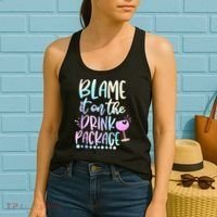 Blame It On The Drink Package Cruise Alcohol Wine Lover Women's Tank Top thumb 2