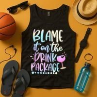 Blame It On The Drink Package Cruise Alcohol Wine Lover Tank Top thumb 4