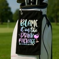 Blame It On The Drink Package Cruise Alcohol Wine Lover Golf Towel thumb 2
