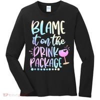 Blame It On The Drink Package Cruise Alcohol Wine Lover Women's Long Sleeve Shirt thumb 0