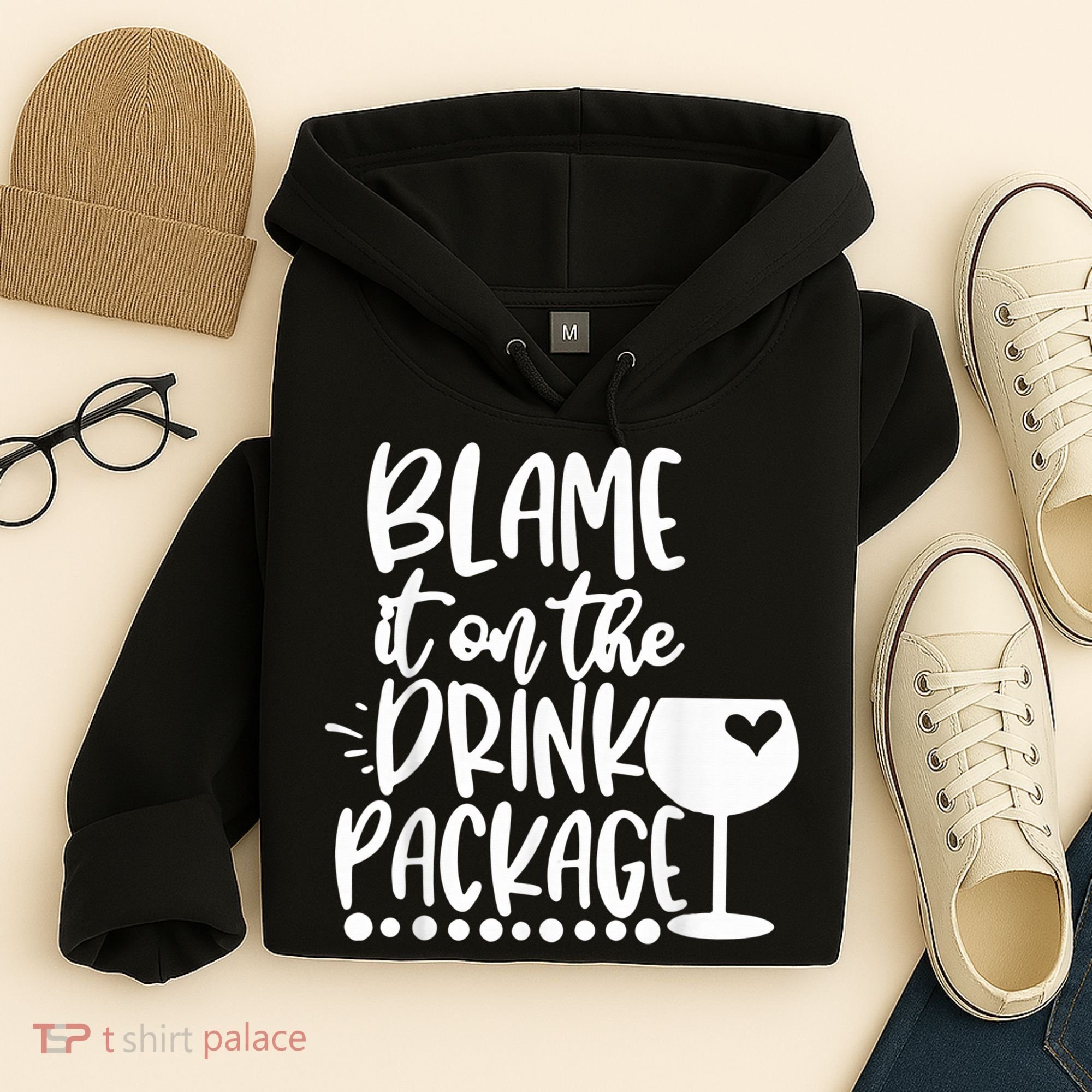 Blame It On The Drink Package Cruise Alcohol Wine Lover Hoodie