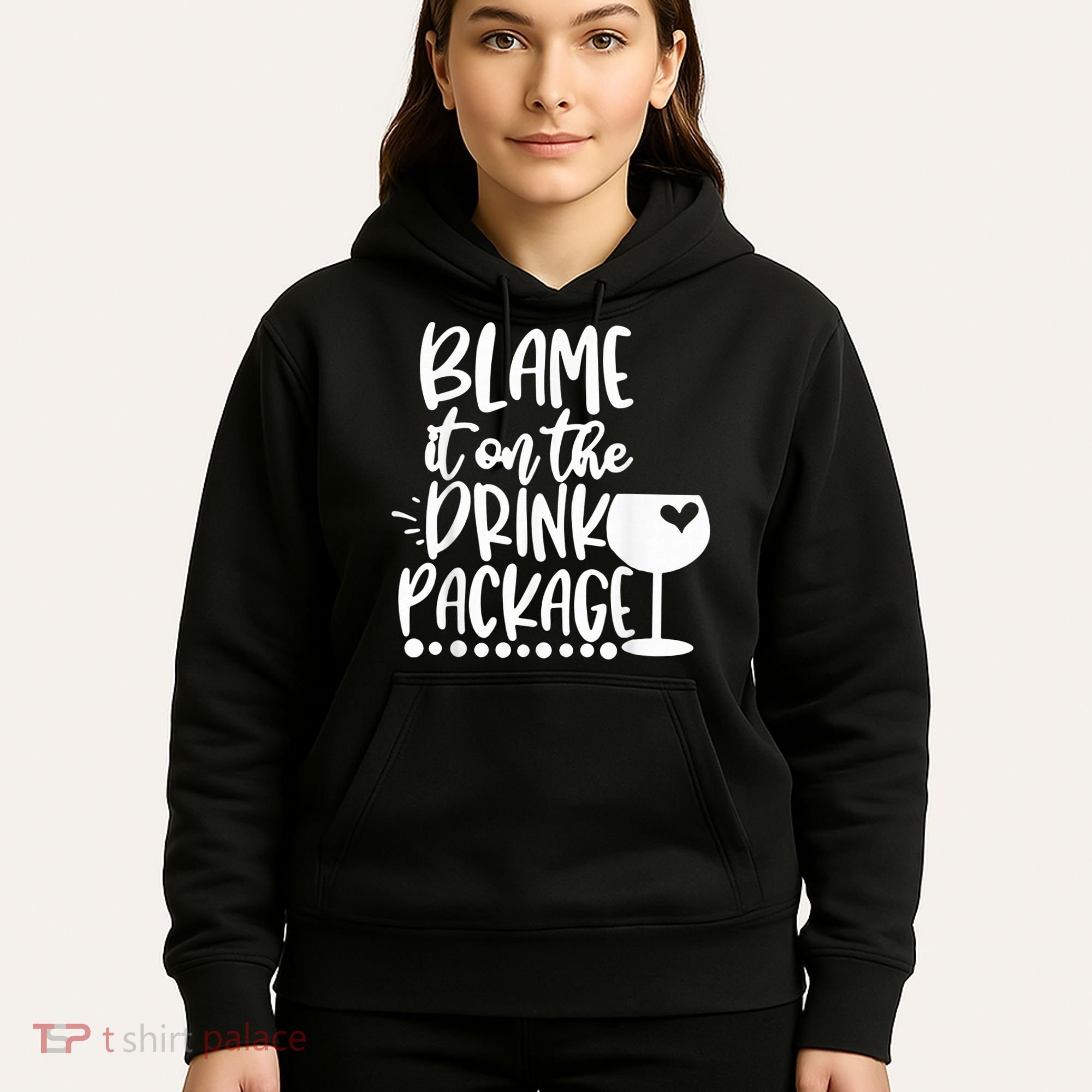 Blame It On The Drink Package Cruise Alcohol Wine Lover Hoodie