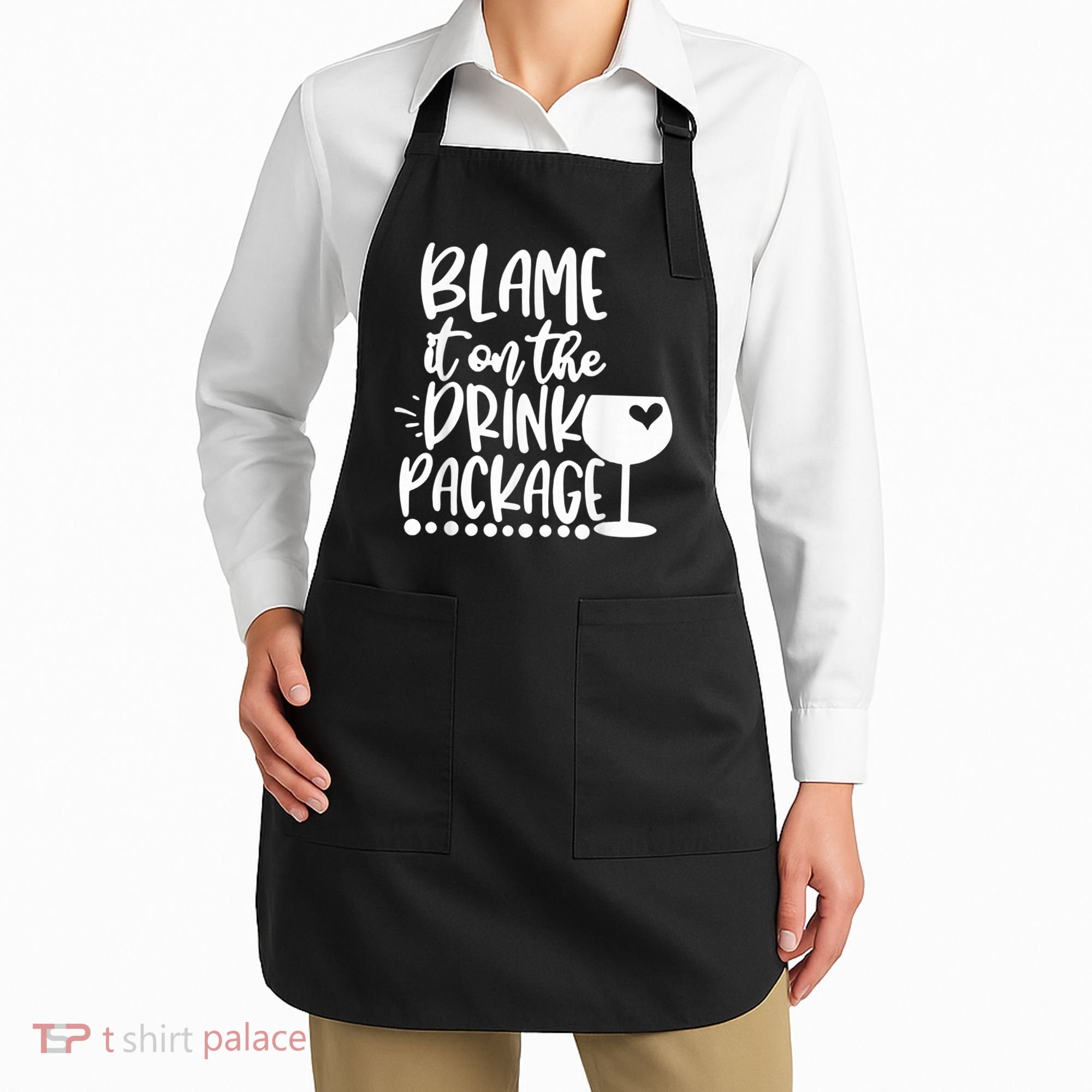 Blame It On The Drink Package Cruise Alcohol Wine Lover Apron