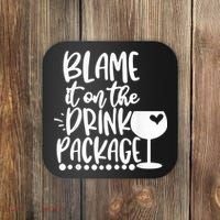 Blame It On The Drink Package Cruise Alcohol Wine Lover Coaster thumb 0