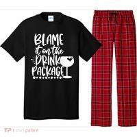Blame It On The Drink Package Cruise Alcohol Wine Lover Pajama Set thumb 0