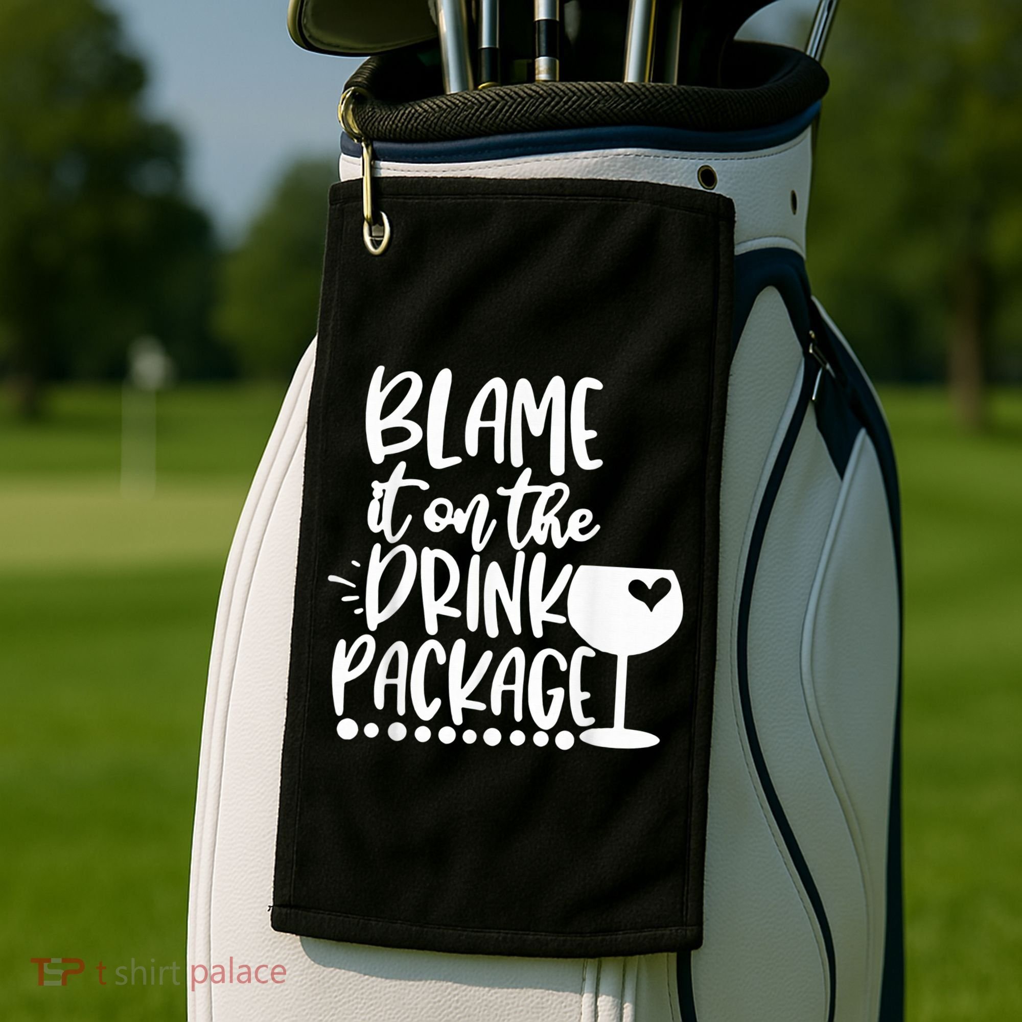 Blame It On The Drink Package Cruise Alcohol Wine Lover Golf Towel