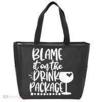 Blame It On The Drink Package Cruise Alcohol Wine Lover Tote Bag thumb 0
