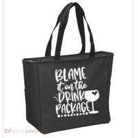 Blame It On The Drink Package Cruise Alcohol Wine Lover Tote Bag thumb 2