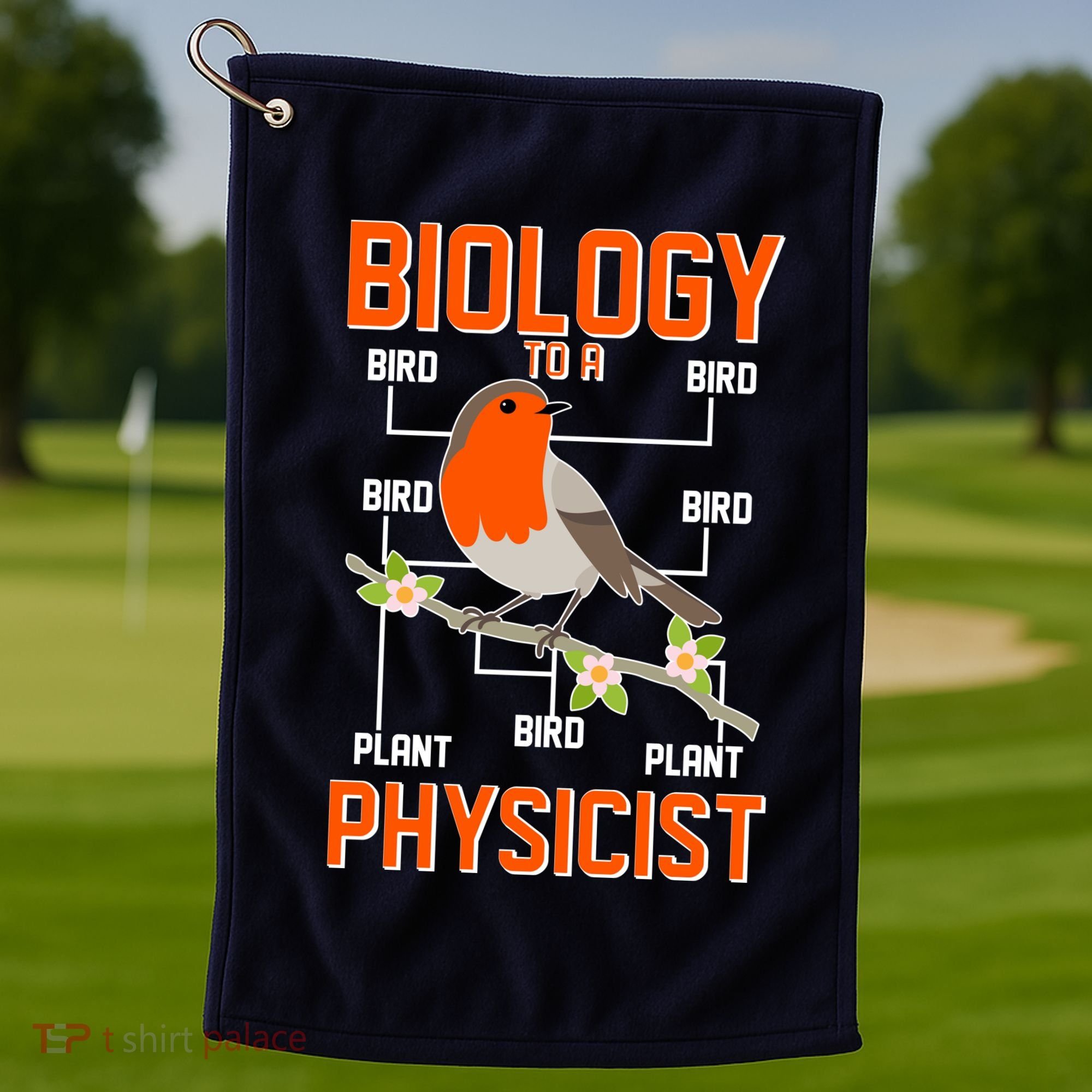 Biology To A Physicist Bird Biagram  Golf Towel
