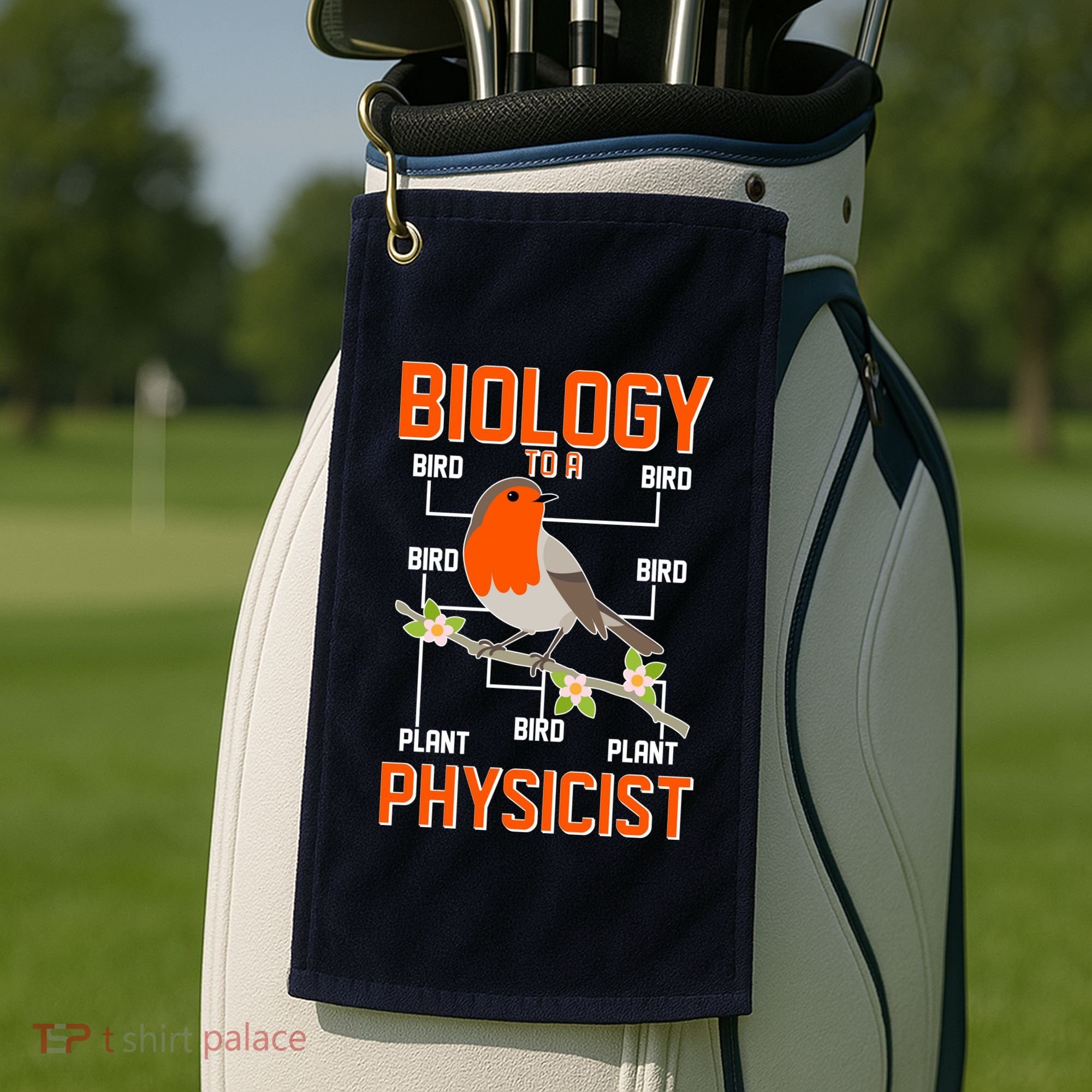 Biology To A Physicist Bird Biagram  Golf Towel