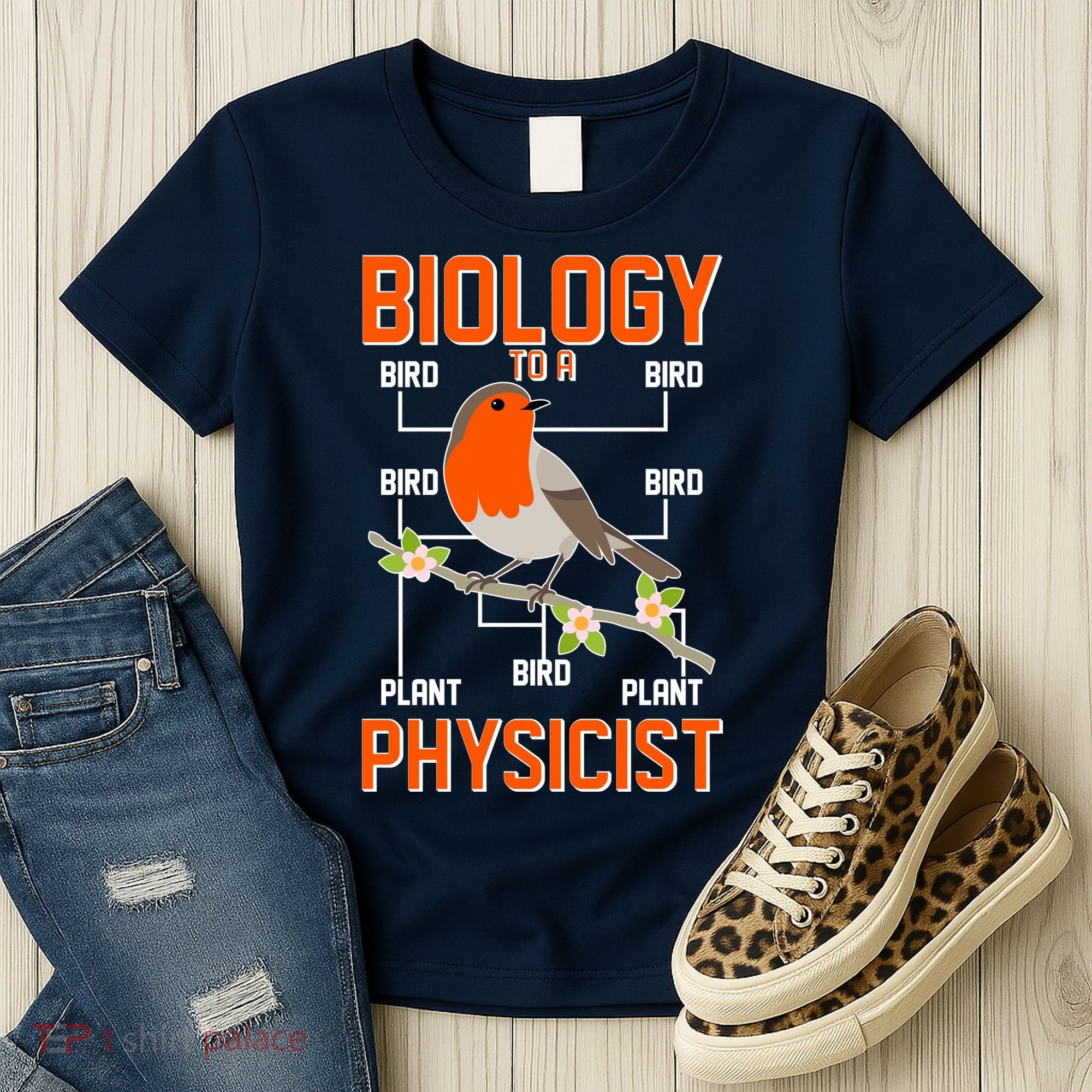 Biology To A Physicist Bird Biagram  Women's T-Shirt