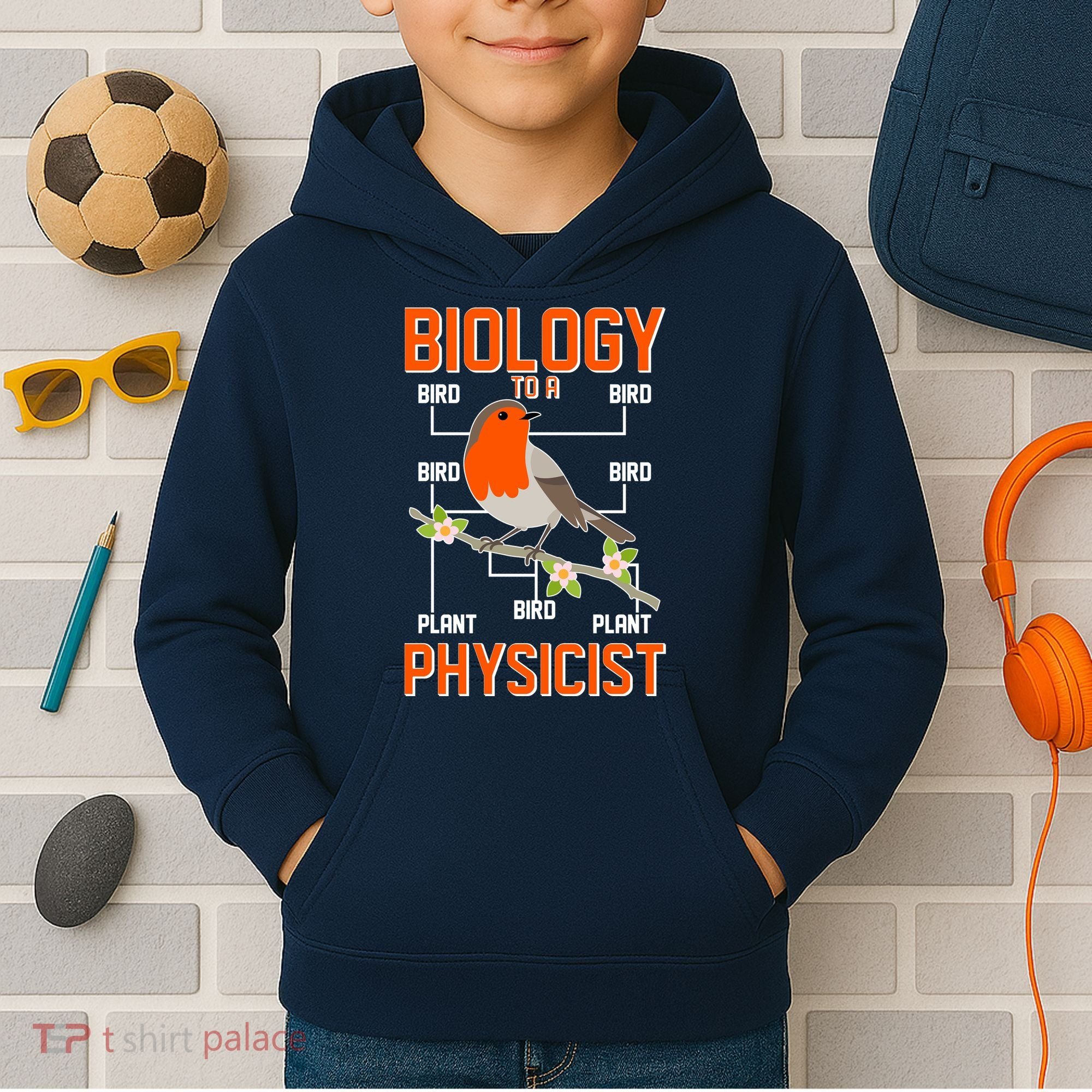 Biology To A Physicist Bird Biagram  Kids Hoodie