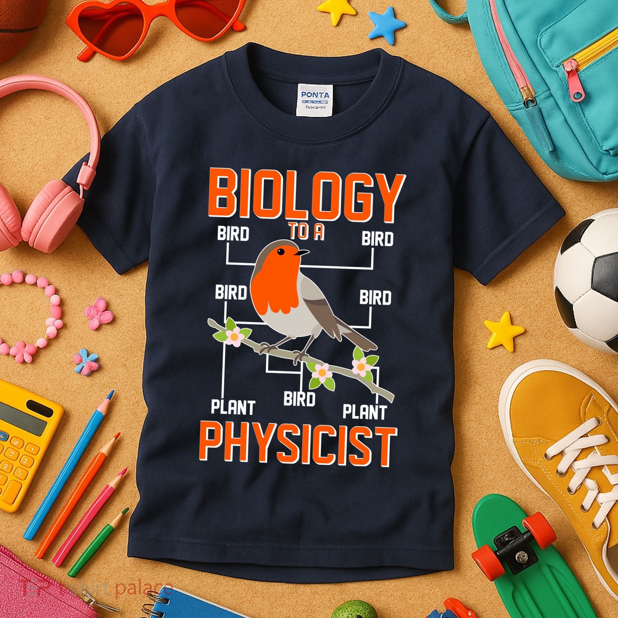 Biology To A Physicist Bird Biagram  Kids T-Shirt