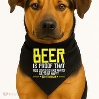 Beer Is Proof That God Drinking Team Beer Gift USA-Made Doggie Bandana thumb 1
