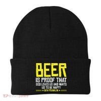 Beer Is Proof That God Drinking Team Beer Gift Beanie thumb 0