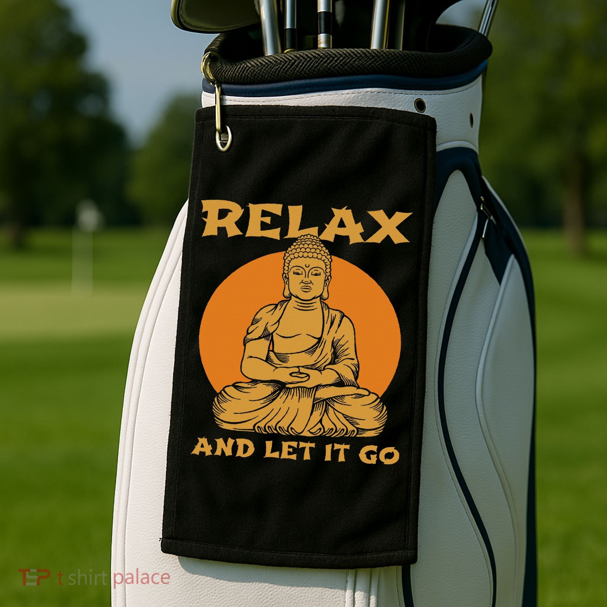 Buddha Inner Peace Relax Let It Go Buddhist Wellness Gift Golf Towel