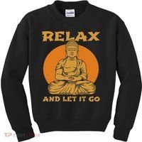 Buddha Inner Peace Relax Let It Go Buddhist Wellness Gift Kids Sweatshirt thumb 0