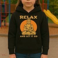 Buddha Inner Peace Relax Let It Go Buddhist Wellness Gift Kids Hoodie thumb 3