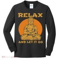 Buddha Inner Peace Relax Let It Go Buddhist Wellness Gift Kids Long Sleeve Shirt thumb 0