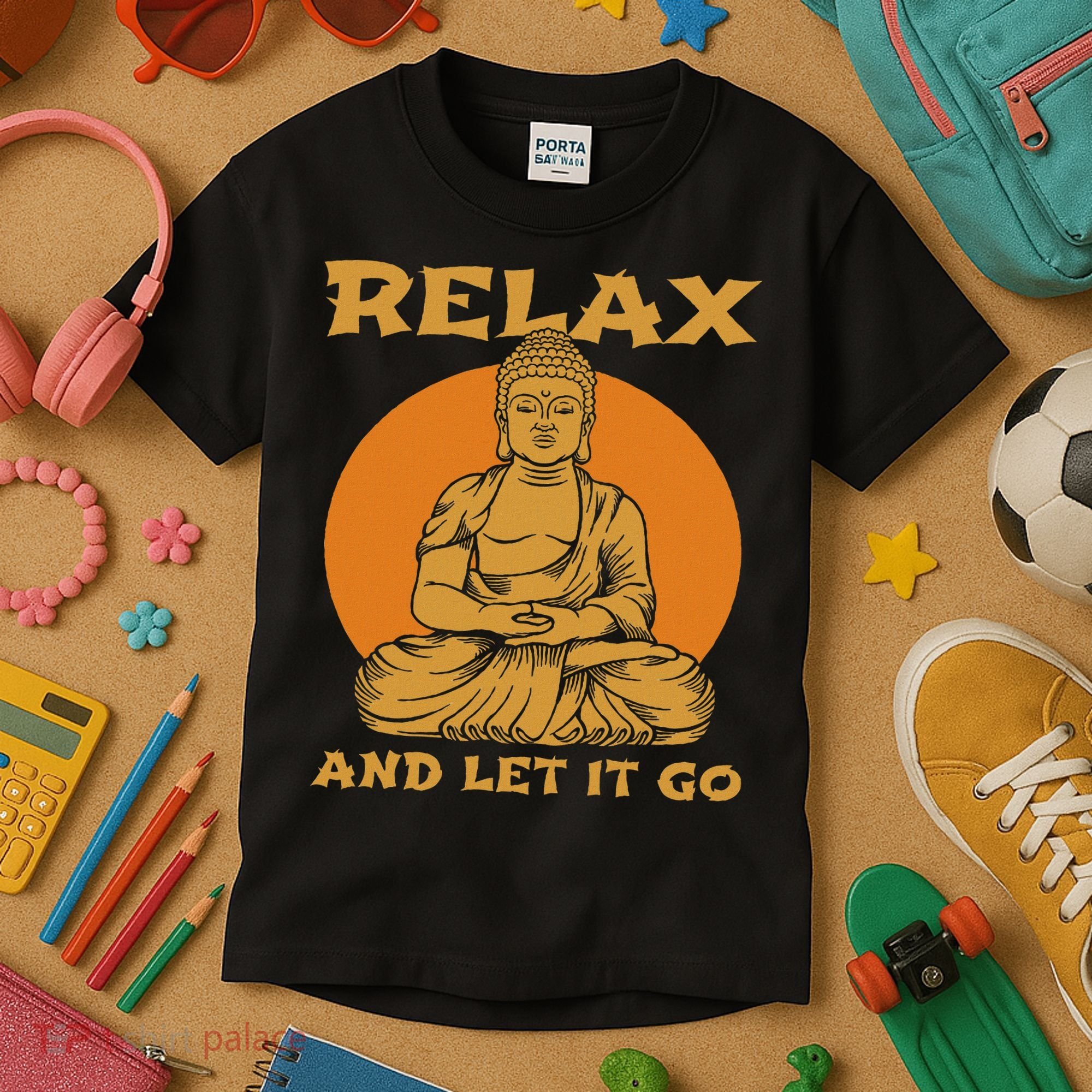 Buddha Inner Peace Relax Let It Go Buddhist Wellness Gift Kids T-Shirt