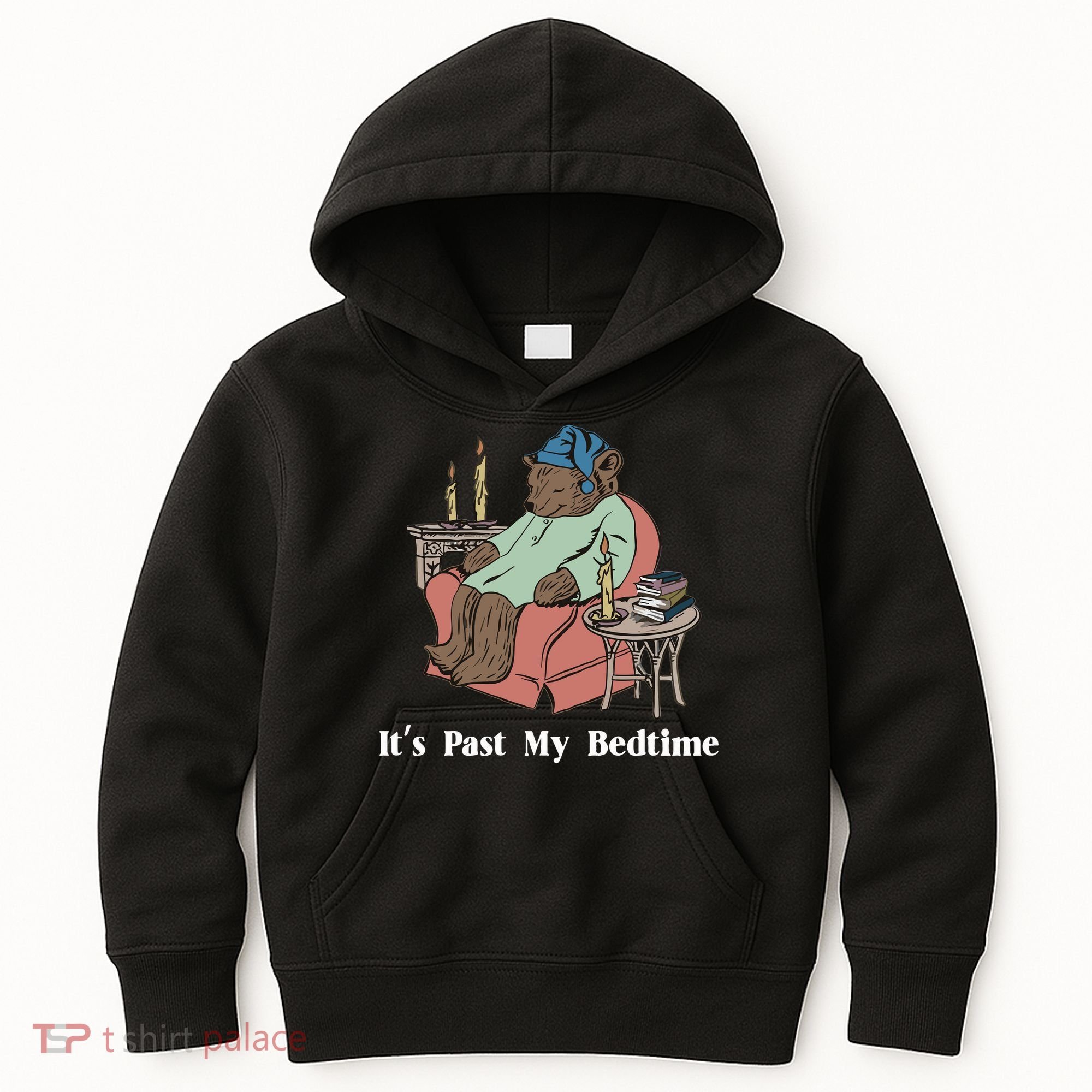 Bear Its Past My Bedtime Kids Hoodie