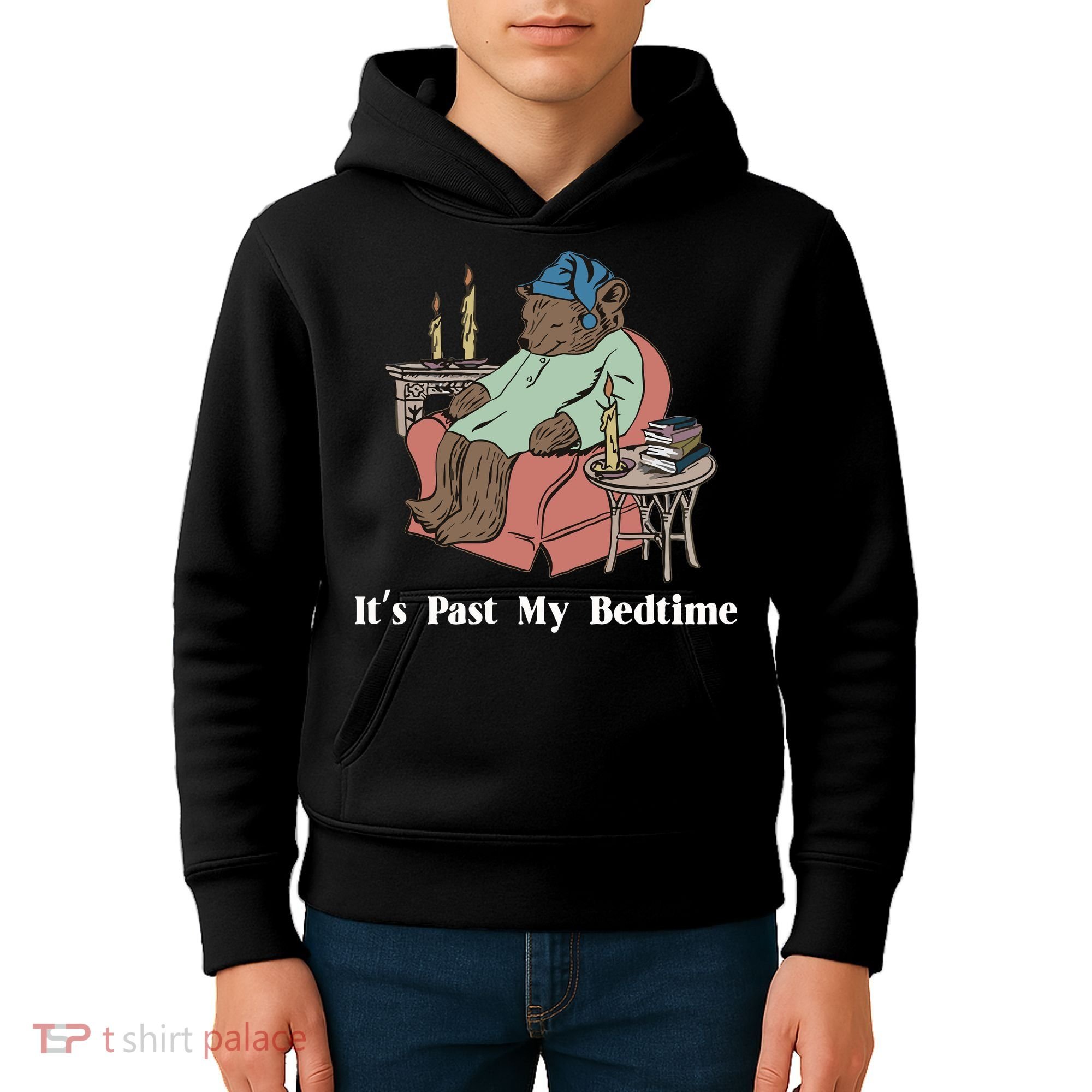 Bear Its Past My Bedtime Kids Hoodie
