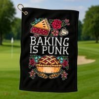 Baking Is Punk Golf Towel thumb 1
