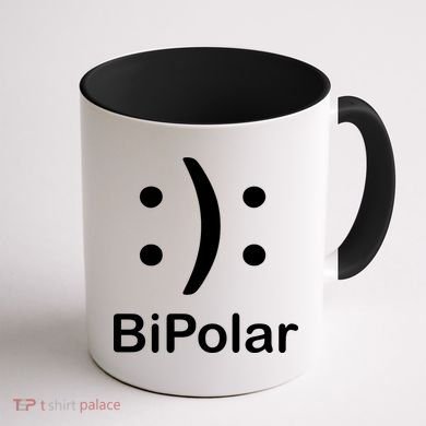 Bipolar Smiley Coffee Mug back