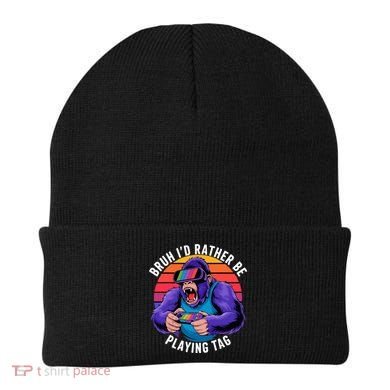 Bruh ID Rather Be Playing Tag Monkey Video Game Gorilla Beanie