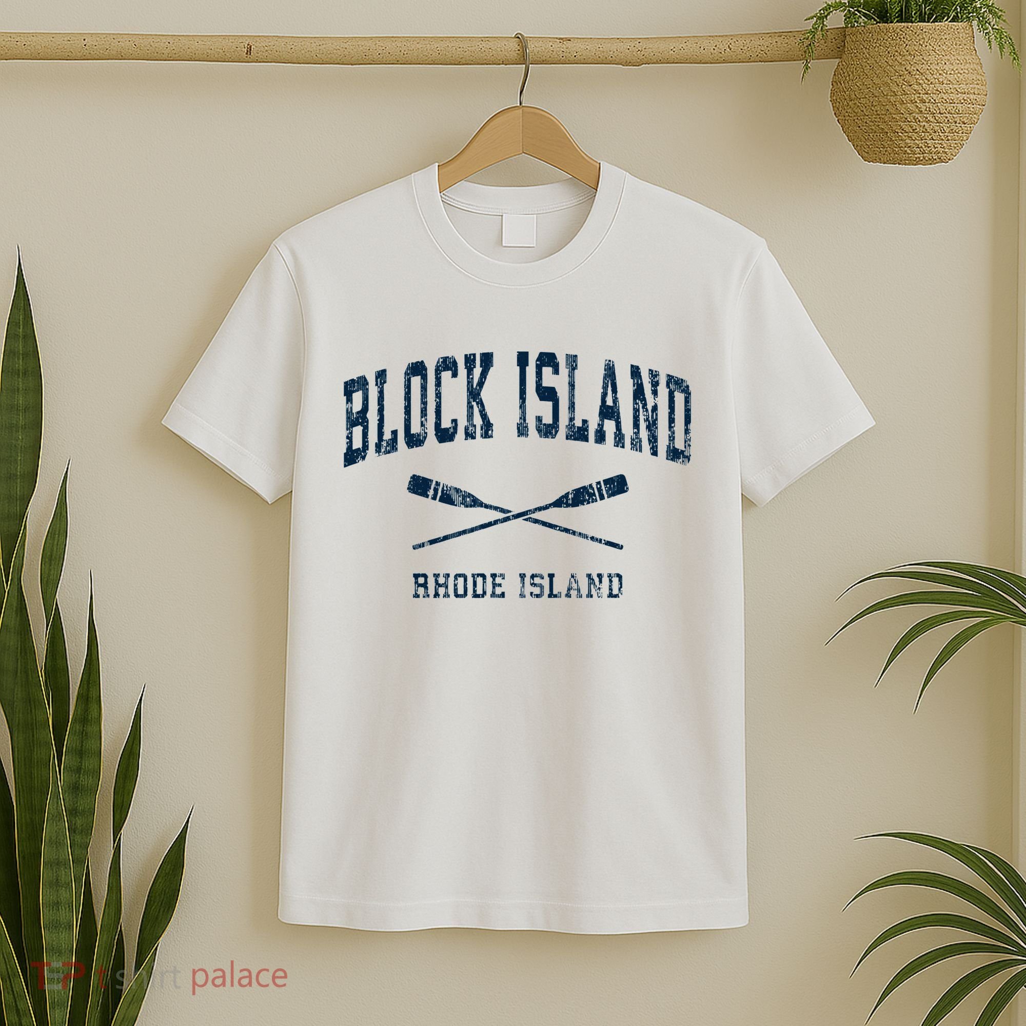 Block Island Rhode Island Vintage Nautical Paddles Sports Oa T-Shirt