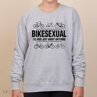 BikeSexual Ill Ride Anything Funny Biker Bicycling Gift Women's Sweatshirt thumb 0