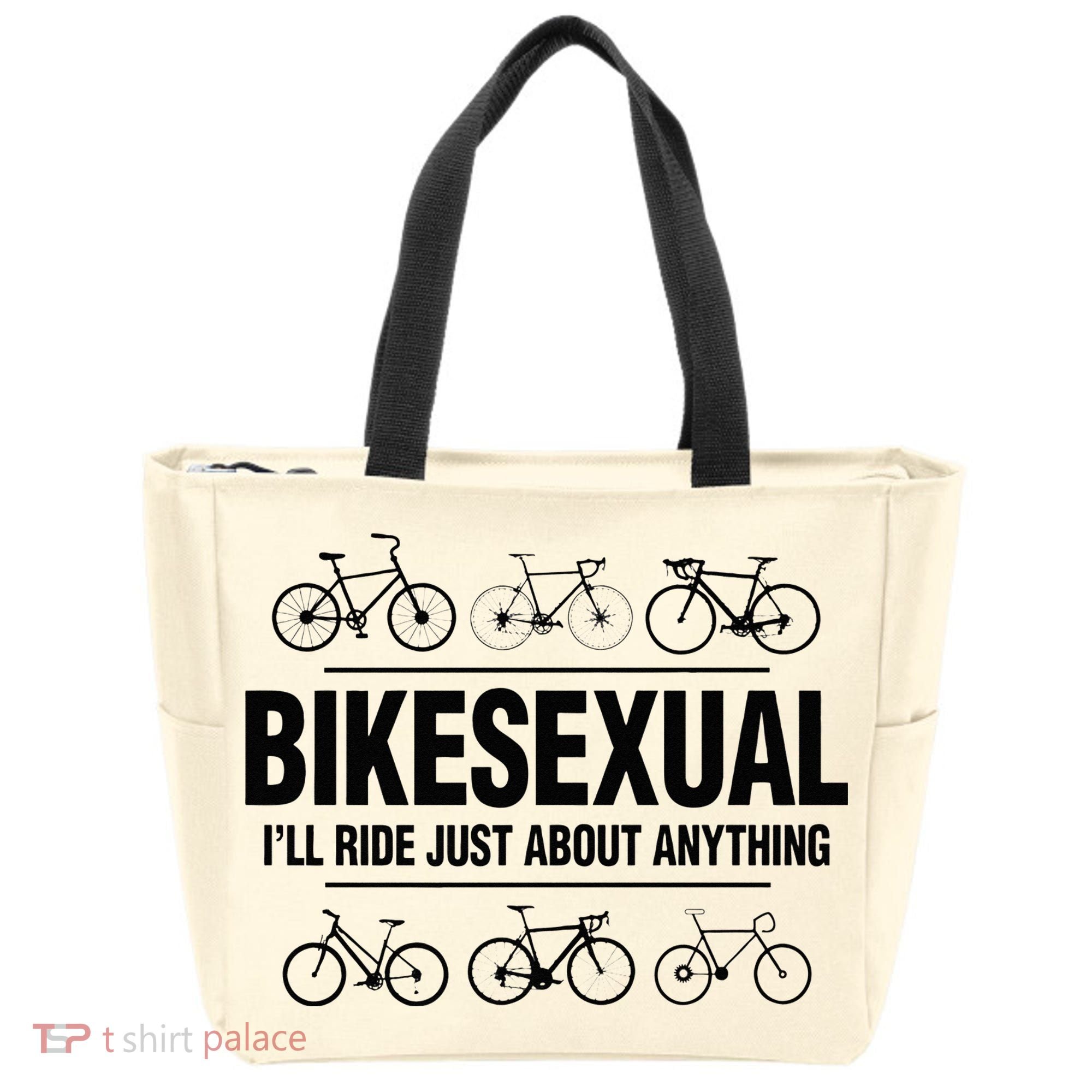 BikeSexual Ill Ride Anything Funny Biker Bicycling Gift Tote Bag