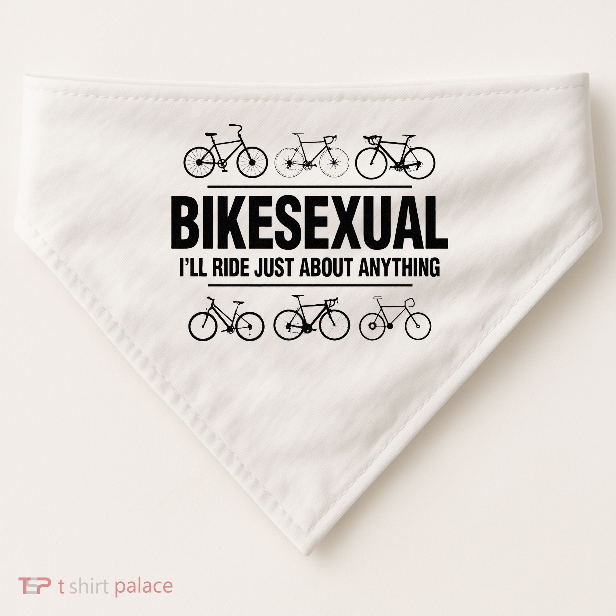 BikeSexual Ill Ride Anything Funny Biker Bicycling Gift USA-Made Doggie Bandana