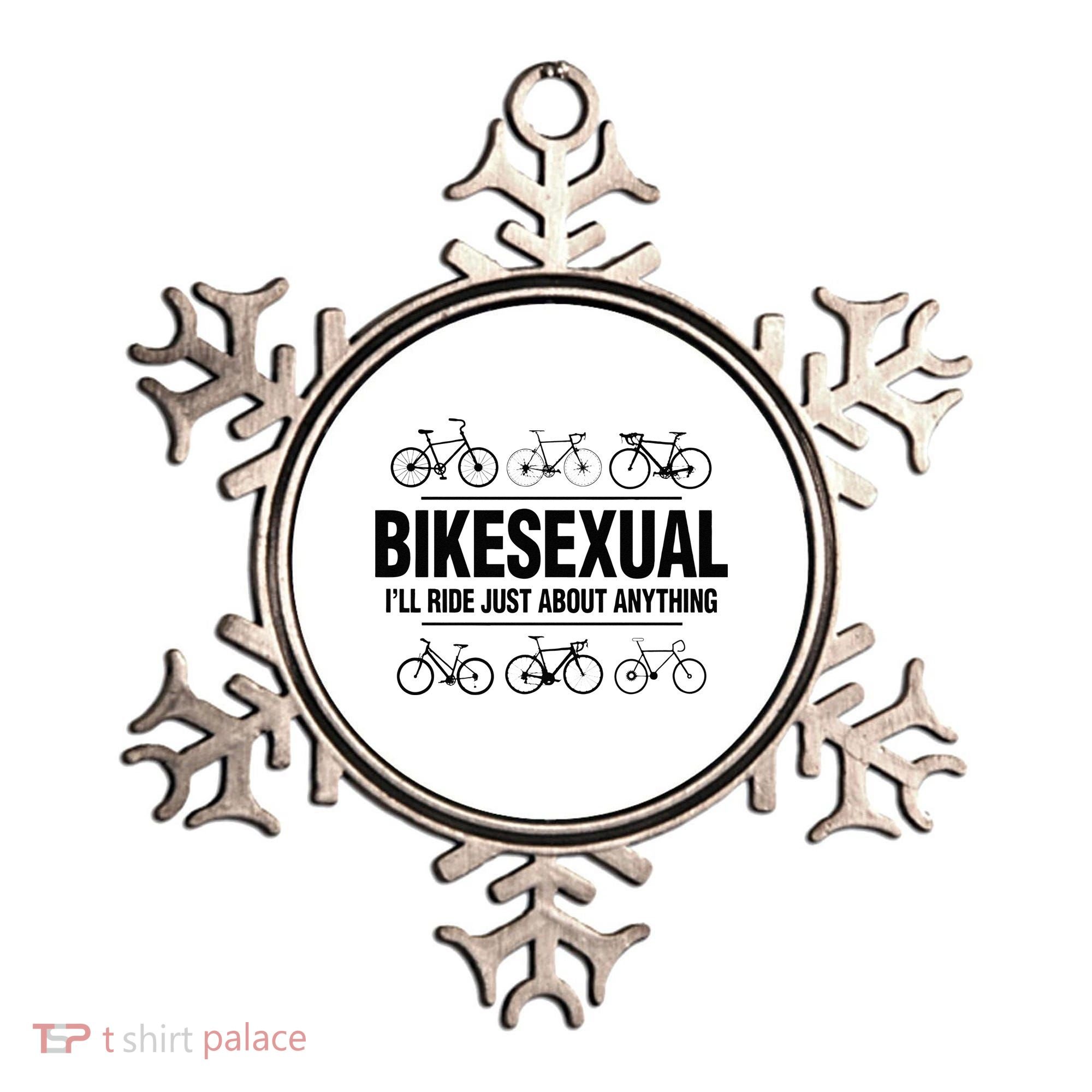 BikeSexual Ill Ride Anything Funny Biker Bicycling Gift Ornament