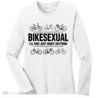 BikeSexual Ill Ride Anything Funny Biker Bicycling Gift Women's Long Sleeve Shirt thumb 0