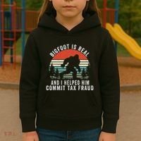 Bigfoot Is Real And I Helped Him Commit Tax Fraud Kids Hoodie thumb 3