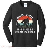 Bigfoot Is Real And I Helped Him Commit Tax Fraud Kids Long Sleeve Shirt thumb 0