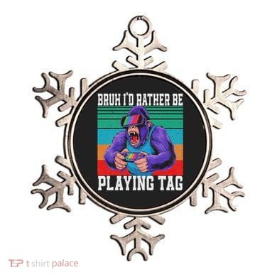 Bruh ID Rather Be Playing Tag Bigfoot Video Game Gorilla Ornament