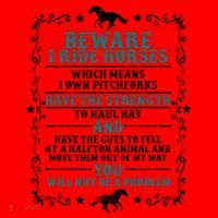Beware I Ride Horses You Will Not Be A Problem Horse Lover Santa Hat thumb 1