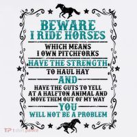 Beware I Ride Horses You Will Not Be A Problem Horse Lover Women's Tank Top thumb 5