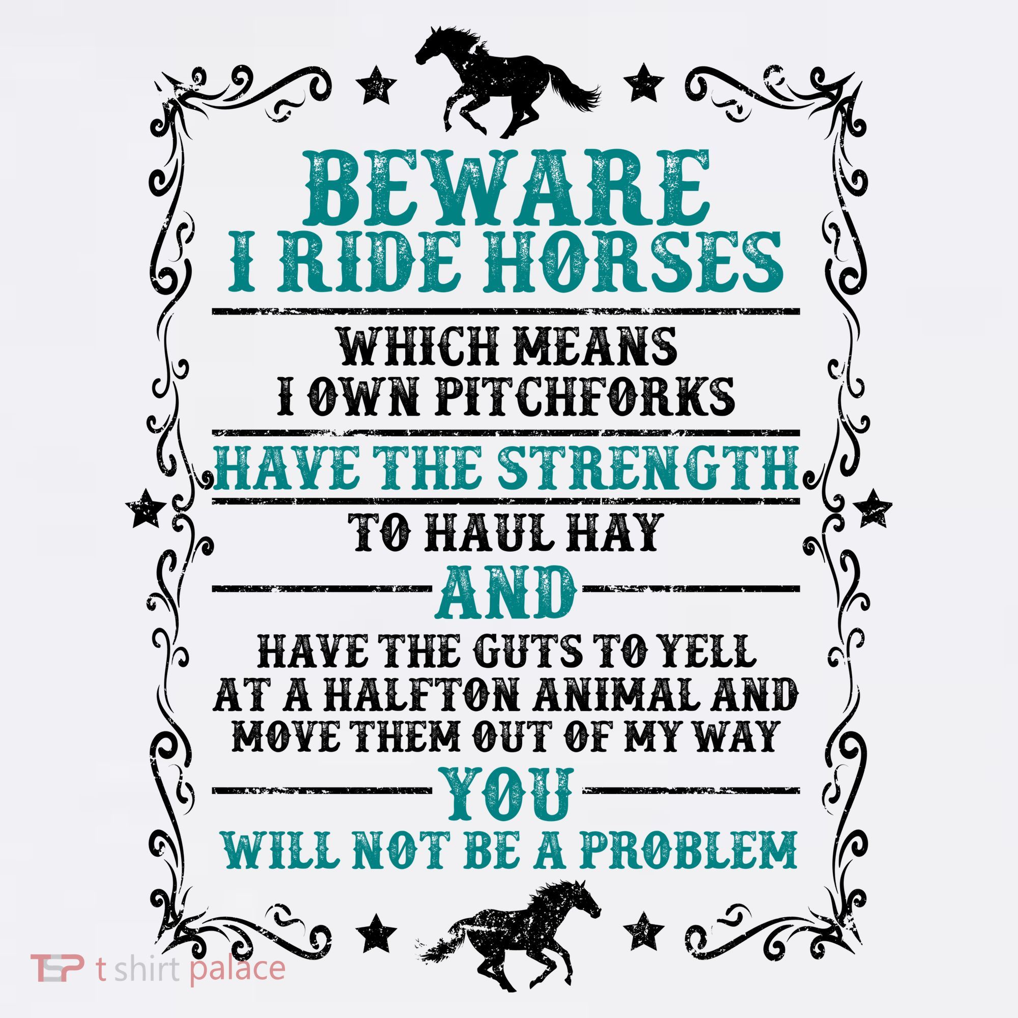 Beware I Ride Horses You Will Not Be A Problem Horse Lover Kids Hoodie