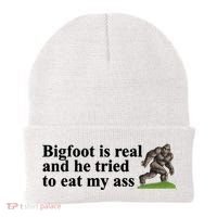 Bigfoot Is Real And He Tried To Eat My Ass Meme Beanie thumb 0