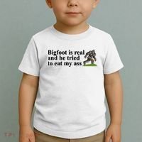 Bigfoot Is Real And He Tried To Eat My Ass Meme Toddler T-Shirt thumb 2
