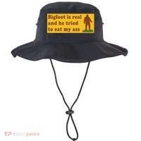 Bigfoot Is Real And He Tried To Eat My Ass Meme Bucket Hat thumb 0