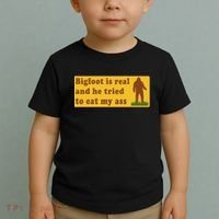 Bigfoot Is Real And He Tried To Eat My Ass Meme Toddler T-Shirt thumb 2